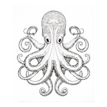 Octopus schets doodle art.