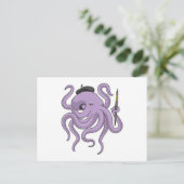 Octopus Schilder verfkwast Briefkaart (Staand voorkant)