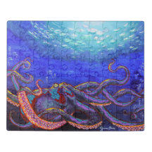 Octopus schilderij acryl puzzel