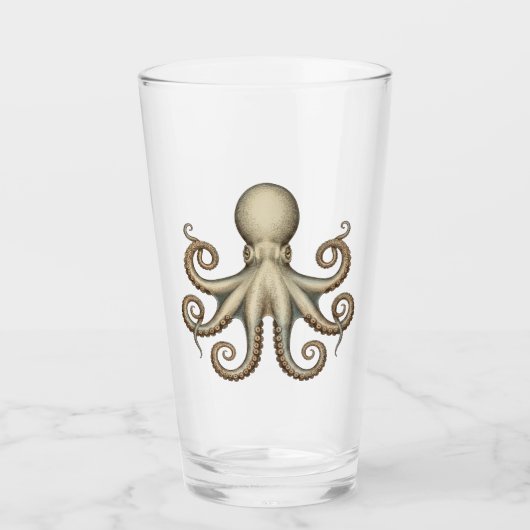 Octopus scientific diagram unique artwork retro glas (Voorkant)