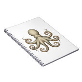 Octopus scientific diagram unique artwork retro  notitieboek (Rechterzijde)
