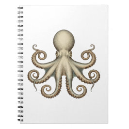 Octopus scientific diagram unique artwork retro  notitieboek
