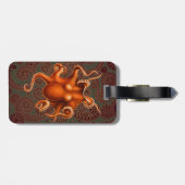 Octopus Sea Monster Creature Cephalapod Vintage Bagagelabel (Achterkant horizontaal)