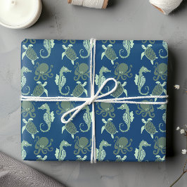 Octopus, Seahorse en Turtle Cadeaupapier