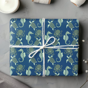 Octopus, Seahorse en Turtle Cadeaupapier