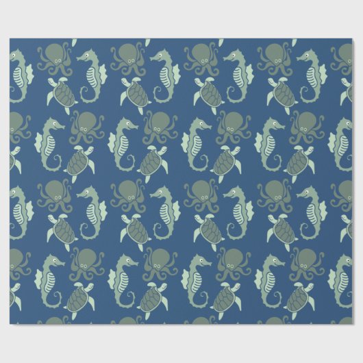 Octopus, Seahorse en Turtle Cadeaupapier (Vlak)