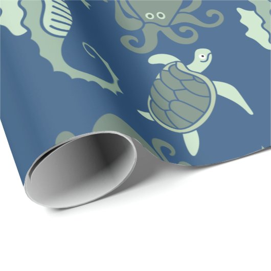 Octopus, Seahorse en Turtle Cadeaupapier (Rol Hoek)