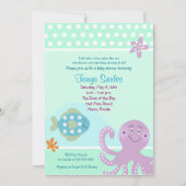 Octopus Sealife Ocean 5x7 Baby shower Uitnodiging (Voorkant)