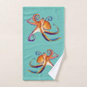 Octopus sealife waterverf kunst bad handdoek (Handdoek)