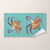 Octopus sealife waterverf kunst bad handdoek (Handdoek)