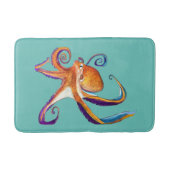 Octopus sealife waterverf kunst badmat (Voorkant)