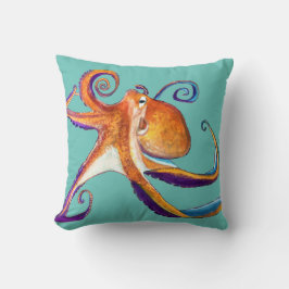 Octopus sealife waterverf kunst kussen