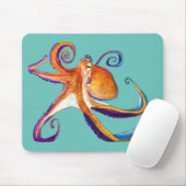 Octopus sealife waterverf kunst muismat (Met muis)