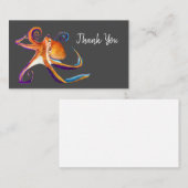 Octopus sealife waterverf kunst notitiekaartje (Voorkant / Achterkant)