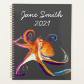 Octopus sealife waterverf kunst planner (Voorkant)