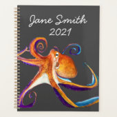 Octopus sealife waterverf kunst planner (Voorkant)