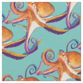 Octopus sealife waterverf kunst stof (Close Up)