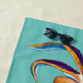 Octopus sealife waterverf kunst strandlaken (In situ)