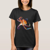 Octopus sealife waterverf kunst t-shirt (Voorkant)