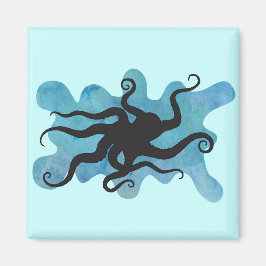 Octopus silhouet magneet