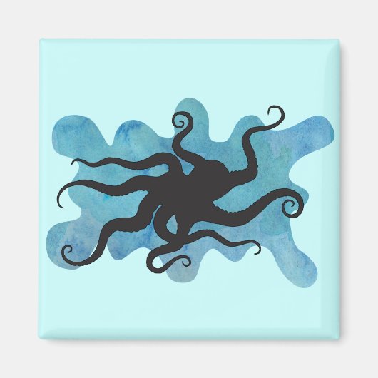 Octopus silhouet magneet (Voorkant)
