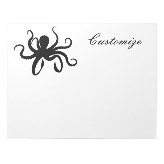 Octopus Silhouet Thunder_Cove Notitieblok (Voorkant)