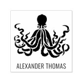 Octopus Silhouet Zeedieren Naam Zelfinktende Stempel (Design)