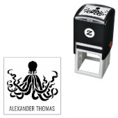 Octopus Silhouet Zeeleven Naam Zelfinktende Stempel (In situ)