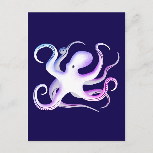 Octopus Silhouette Briefkaart (Voorkant)