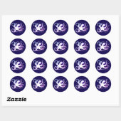 Octopus Silhouette Ronde Sticker (Vel)