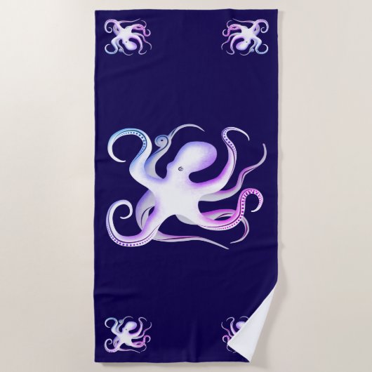 Octopus Silhouette Strandlaken (Voorkant)