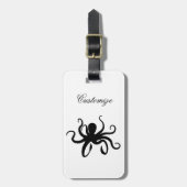 Octopus Silhouette Thunder_Cove Bagagelabel (Voorkant verticaal)