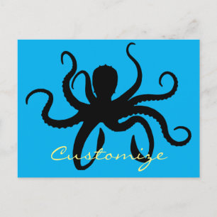 Octopus Silhouette Thunder_Cove Briefkaart