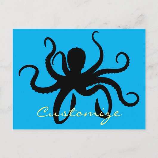 Octopus Silhouette Thunder_Cove Briefkaart (Voorkant)