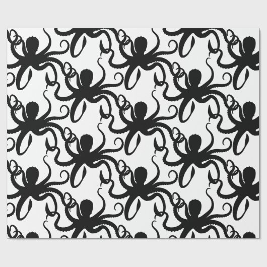Octopus Silhouette Thunder_Cove Classic Cadeaupapier (Vlak)