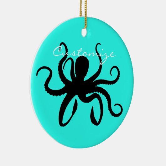 Octopus Silhouette Thunder_Cove Keramisch Ornament (Rechts)