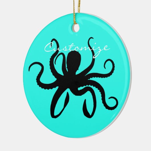 Octopus Silhouette Thunder_Cove Keramisch Ornament (Links)