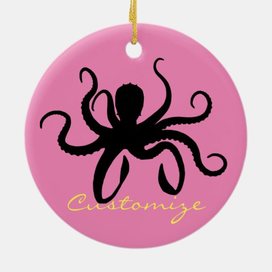 Octopus Silhouette Thunder_Cove Keramisch Ornament (Achterkant)