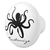 Octopus Silhouette Thunder_Cove Keramische Knop (Rechts)