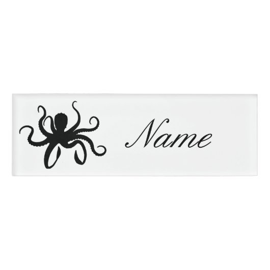 Octopus Silhouette Thunder_Cove Naambadge (Voorkant)