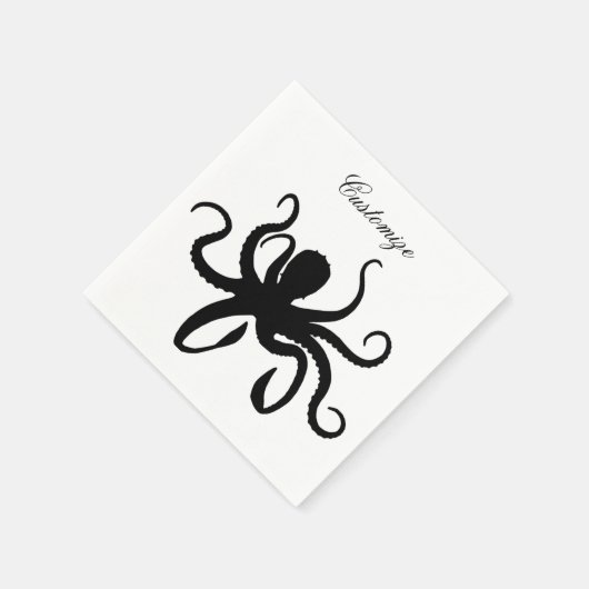 Octopus Silhouette Thunder_Cove Servet (Hoek)