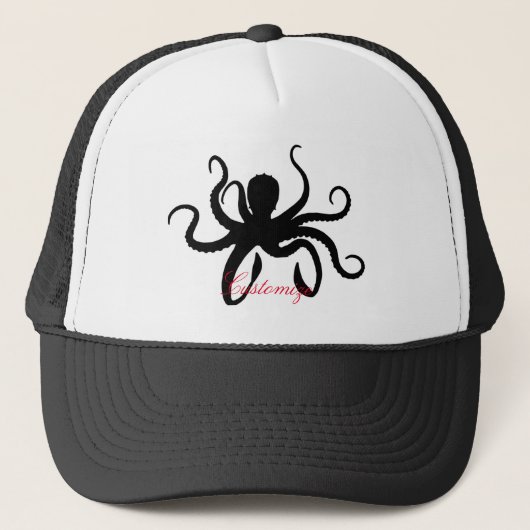 Octopus Silhouette Thunder_Cove Trucker Pet (Voorkant)