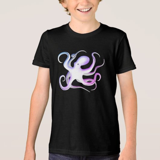 Octopus Silhouette Tri-Blend Shirt (Voorkant)