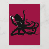 Octopus Sillouette MP3 Adverisement Spoof Briefkaart (Voorkant)