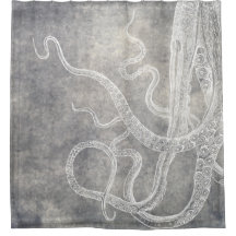 Octopus Silver Pewter Gray Waterverf
