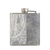  Octopus Silver Pewter Gray Waterverf Heupfles (Achterkant)