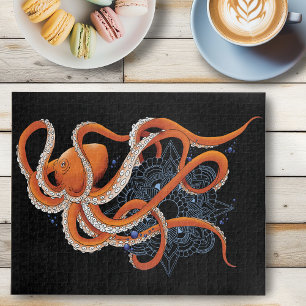 Octopus Sinaasappel Mandal Blue Legpuzzel