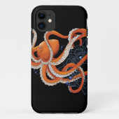 Octopus Sinaasappel Mandala Blauw Case-Mate iPhone Case (Achterkant)