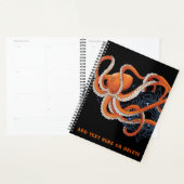 Octopus Sinaasappel Mandala Blauw Planner (Display)