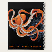 Octopus Sinaasappel Mandala Blauw Planner (Achterkant)